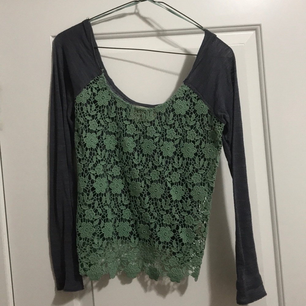 Free People lace long sleeve top